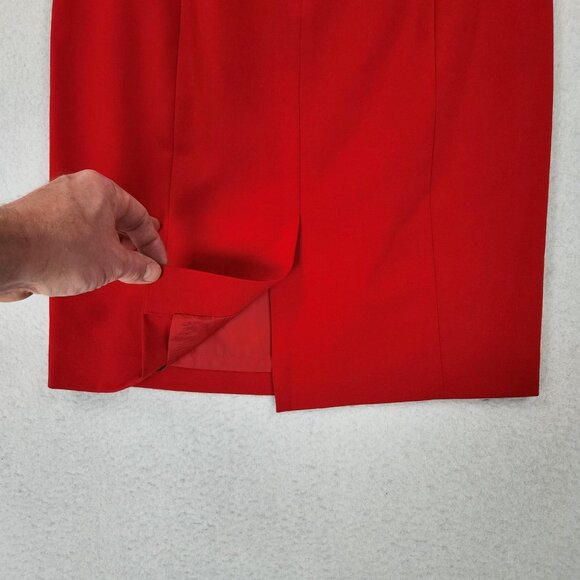 Calvin Klein Skirt Womens 4P Red Pencil Lined Stretch Back Vent Career - Picture 6 of 11